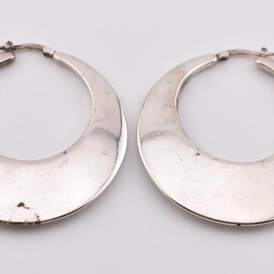 Sterling Silver Large Hoop Earrings