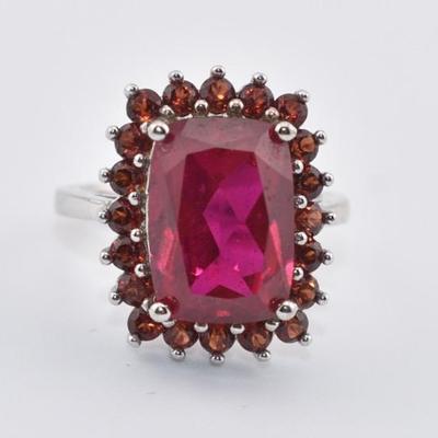 Sterling Silver 6 Carat+ Ruby Ring
