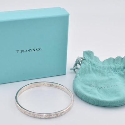 Tiffany & Co - Notes - Sterling Silver Bangle Bracelet
