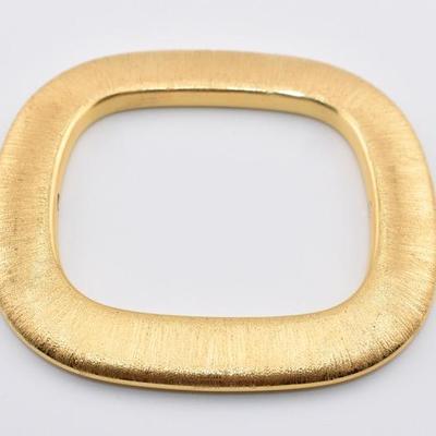 14k Yellow Gold Brushed Italian Modern Bangle Bracelet