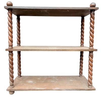 Spiral Carved Wood Bookshelf