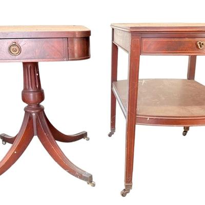 Two Mahogany Columbia Manufacturing Co Side Tables 