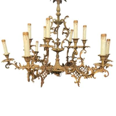Large Bronze Chandelier 28”x28”