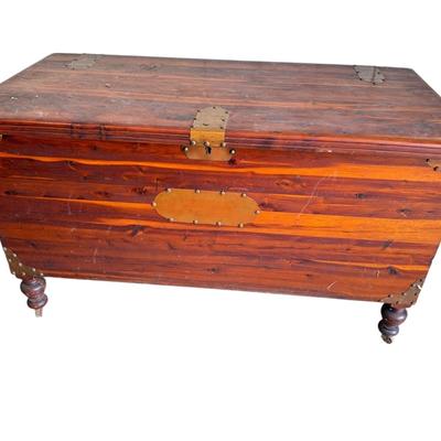 Large Cedar Chest On Wheels 