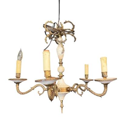 Brass & Marble Chandelier
