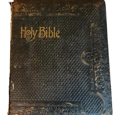 Antique 1891 Leather-Bound Holy Bible