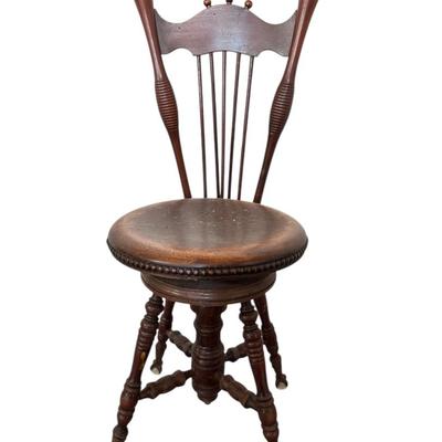 Glass Claw Foot Wood Chair W Unique Back