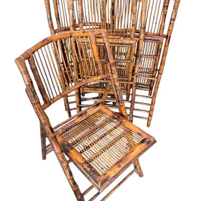 Four Folding Cane Chairs