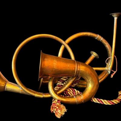 Small Decorative Brass Horns