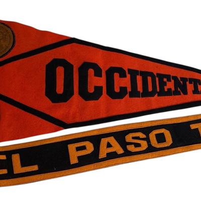 Vintage Occidental & El Paso Tex Pennants 