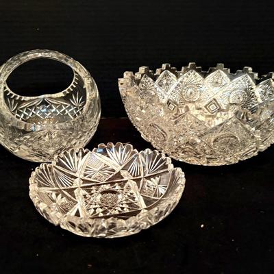 Cut Glass Decorative Bowls 