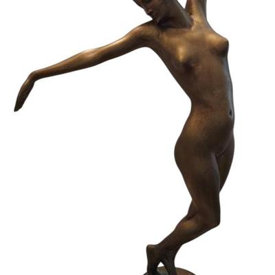 Bronze Sculpture Of A Lady Signed Hussmann