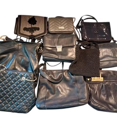 10 Ladies Black Handbags