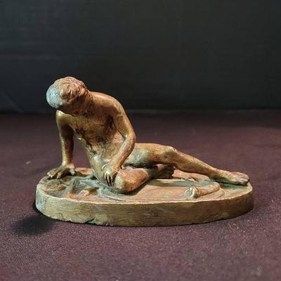 "The Dying Gaul" Small Brass Reproduction Sculpture