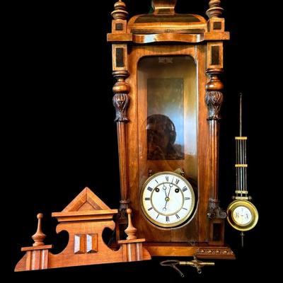 Carved Wood Wall Clock