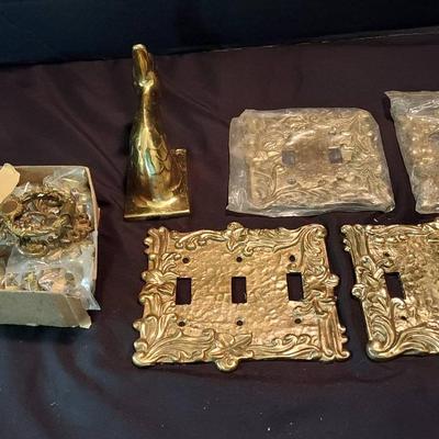 Ornate Brass Lightswitch, Outlet Covers, Drawer Pulls & Hooks
