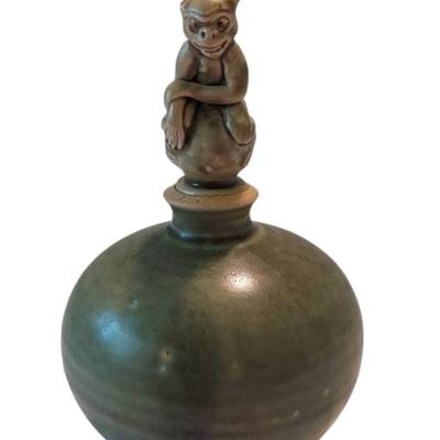Handcrafted Art Pottery Perfume Jar With Stopper