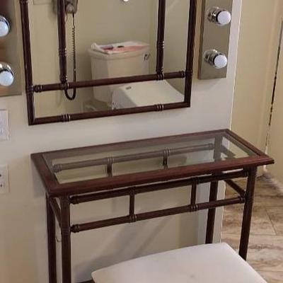 Vanity Table, Mirror, & Bench