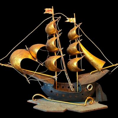 Metal Ship Sculpture 