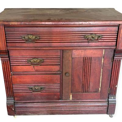 Antique Cherry Dry Sink Cabinet