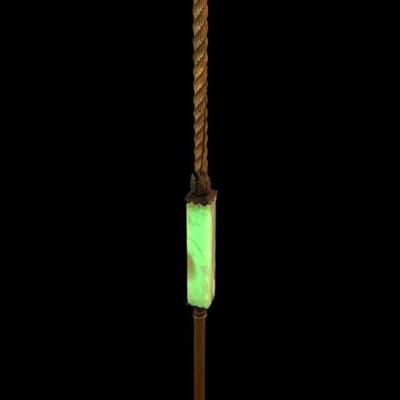 Victorian Uranium Slag Glass Floor Lamp