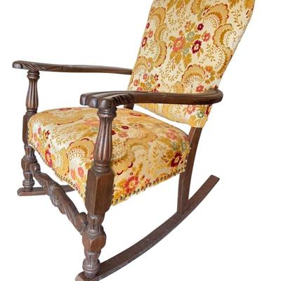 Upholstered Wood Rocking Chair