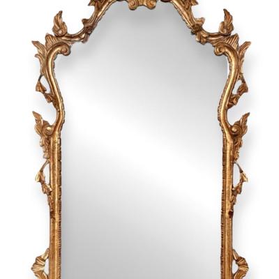 Ornate Antique Giltwood Mirror, Made in Italy