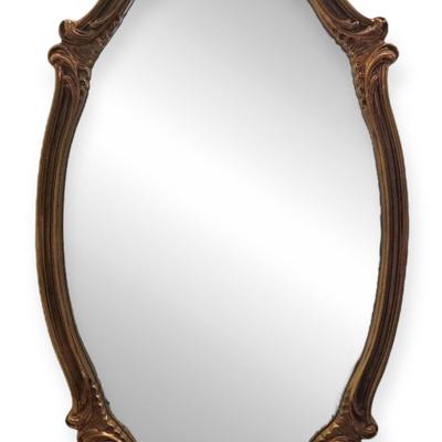 Vintage Gold Gilt Oval Mirror