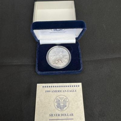 1999 American Silver Eagle | 1 oz .999 Fine Silver Dollar | Box & COA