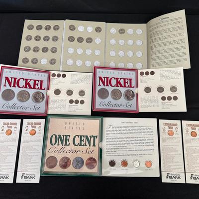 U.S. Coin Collector Sets | Nickels, Cents & Washington Quarters | Mixed Dates & Conditions