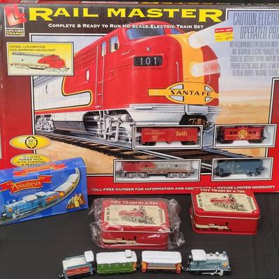 Rail Master HO Scale Train Set + Anastasia Train + Toy Train in a Tin