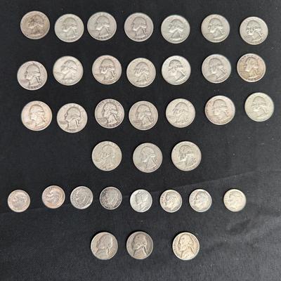U.S. Coins | 1946–64 Silver Quarters, 1950s–60s Silver Dimes, 1934 Mercury, WWII Silver Nickels