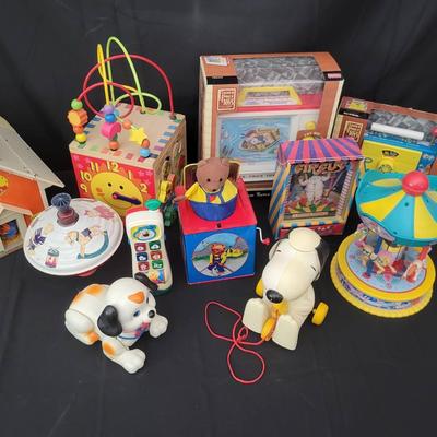 Vintage & Reproduction Tin & Wood Toys | Fisher Price, Snoopy, Carousel, Jack-in-the-Box
