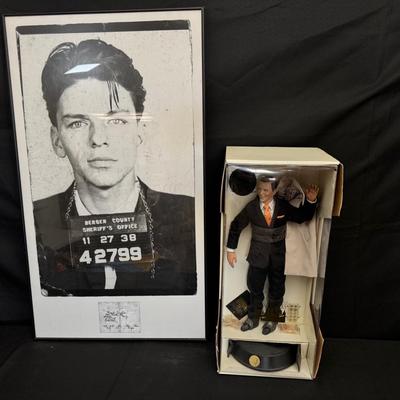 Frank Sinatra Franklin Mint Porcelain Doll w/ 1938 Bergen County NJ Mug Shot Print