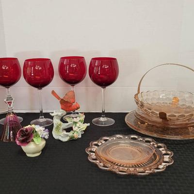 Pink Depression Glass + (LR)