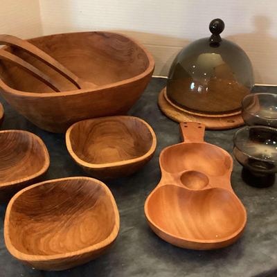 Smoky Glass  & Wood Decor (15 Pieces)