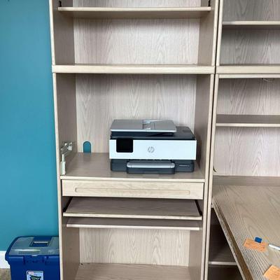 Pallister Blonde Wood Bookcase W/Laptop Shelf