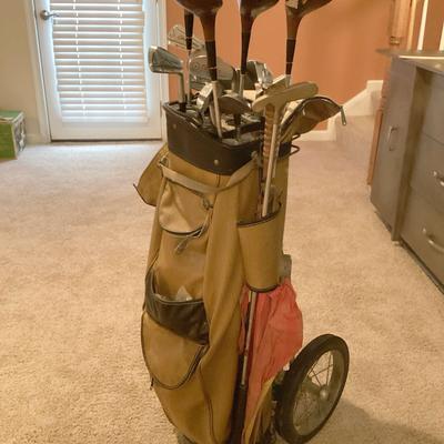 Vintage Golf Bag W/ Kroydon Golf Clubs