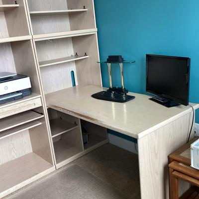 Pallister Blonde Wood Bookshelf With Optional Desk