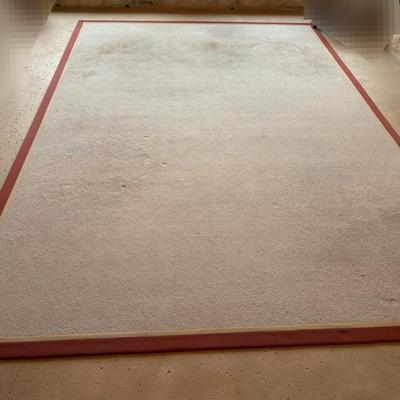 Beige Indoor/Outdoor Rug With Rust And Tan Trim 14’ X10’