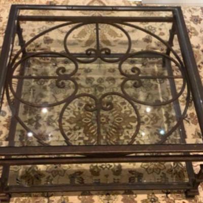 Glass And Metal Square Coffee Table- Very Large And HEAVY!