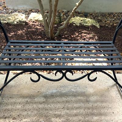 Wrought Iron Backless Arbor Bench