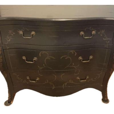 Stein World 3 Drawer Black Bombe Chest