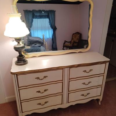 Sale Photo Thumbnail #231: French Provincial dresser + mirror 