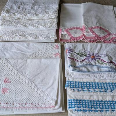Pillow Cases with Crocheted Trim