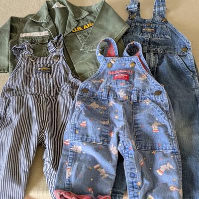 Vintage Children's Oshkosh Bibs and Danny Dare Army Jacket