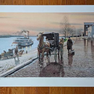 Charles Peterson Signed "Evening At The Levee" Print
