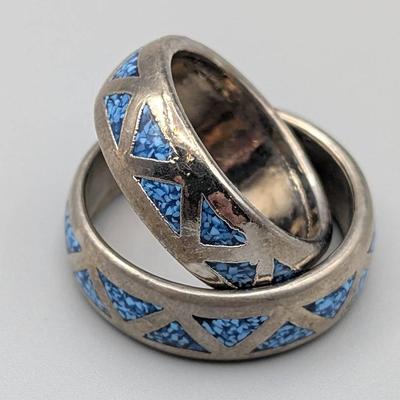 Native American Inlaid Turquoise Rings