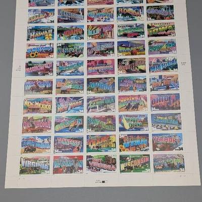 Greetings from America State Postage Stamps