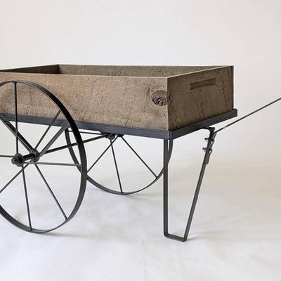 Wooden Trolley Cart Plant Stand